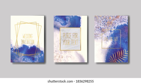 
liquid marble with gold. flyer, business card, flyer, brochure, poster, for printing. trend vector