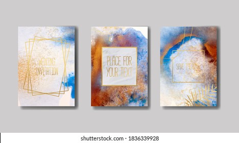 
liquid marble with gold. flyer, business card, flyer, brochure, poster, for printing. trend vector