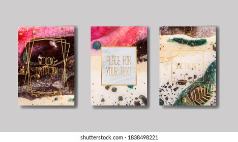 
Liquid Marble With Gold. Flyer, Business Card, Flyer, Brochure, Poster, For Printing. Trend Vector