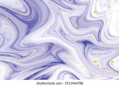 Liquid marble with gold splatters background