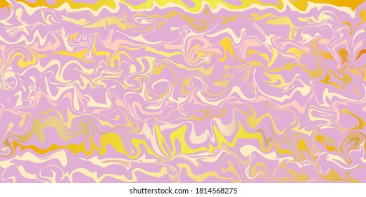 Liquid marble with golden gradient on pink background abstract painting.Pattern for design of covers, banners, packages.