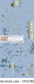 Liquid marble painting background design with gold glitter dust texture.