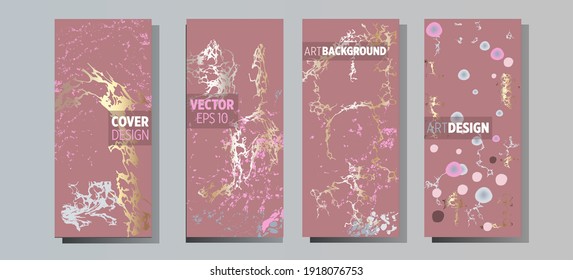 Liquid marble painting background design with gold glitter dust texture.