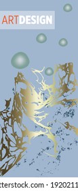 Liquid marble painting background design with gold glitter dust texture.
