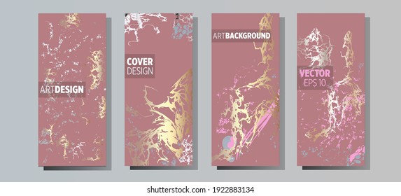 Liquid marble painting background design with gold glitter dust texture.