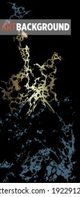 Liquid marble painting background design with gold glitter dust texture.