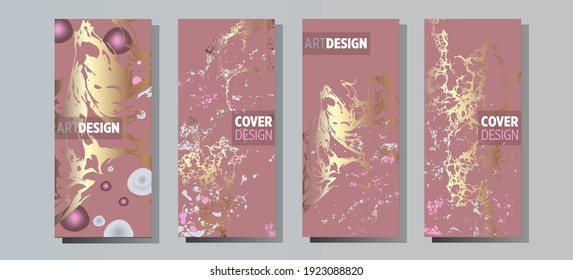 Liquid marble painting background design with gold glitter dust texture.