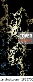Liquid marble painting background design with gold glitter dust texture.