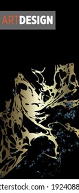 Liquid marble painting background design with gold glitter dust texture.