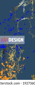 Liquid marble painting background design with gold glitter dust texture.