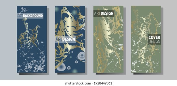 Liquid marble painting background design with gold glitter dust texture.