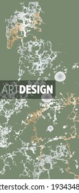 Liquid marble painting background design with gold glitter dust texture.