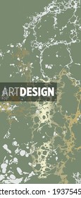 Liquid marble painting background design with gold glitter dust texture.