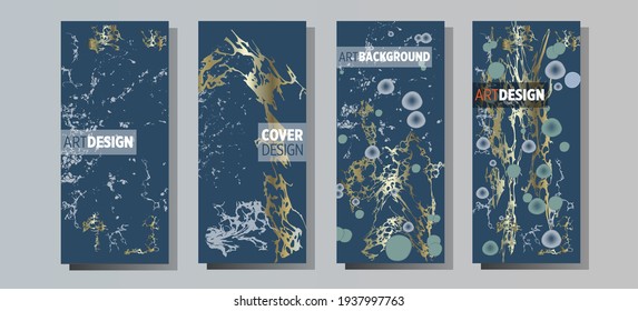 Liquid marble painting background design with gold glitter dust texture.