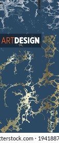 Diseño de fondo de pintura de mármol líquido con textura de polvo de brillo dorado.