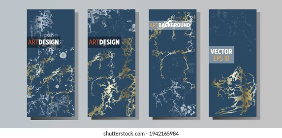 Liquid marble painting background design with gold glitter dust texture.