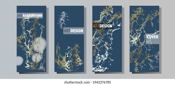 Liquid marble painting background design with gold glitter dust texture.