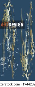Liquid marble painting background design with gold glitter dust texture.