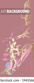 Liquid marble painting background design with gold glitter dust texture.