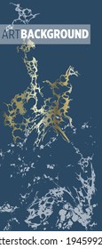 Diseño de fondo de pintura de mármol líquido con textura de polvo de brillo dorado.