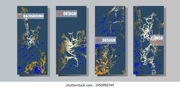 Liquid marble painting background design with gold glitter dust texture.
