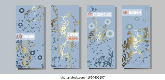 Liquid marble painting background design with gold glitter dust texture.