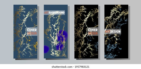 Liquid marble painting background design with gold glitter dust texture.