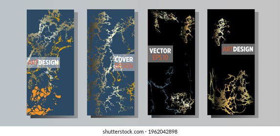 Liquid marble painting background design with gold glitter dust texture.