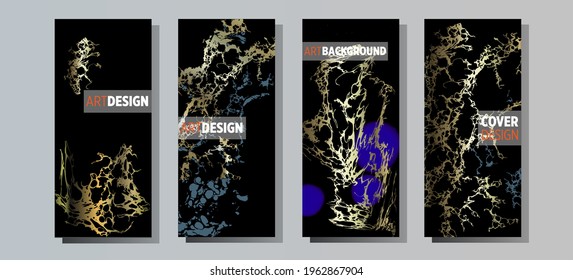 Liquid marble painting background design with gold glitter dust texture.