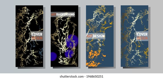Liquid marble painting background design with gold glitter dust texture.