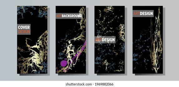 Liquid marble painting background design with gold glitter dust texture.