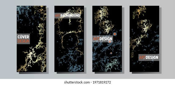 Liquid marble painting background design with gold glitter dust texture.