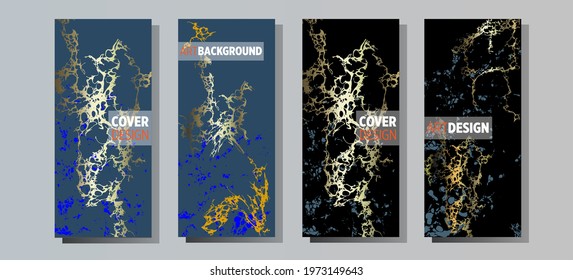 Liquid marble painting background design with gold glitter dust texture.