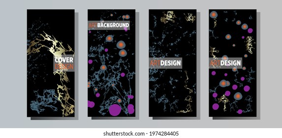 Liquid marble painting background design with gold glitter dust texture.