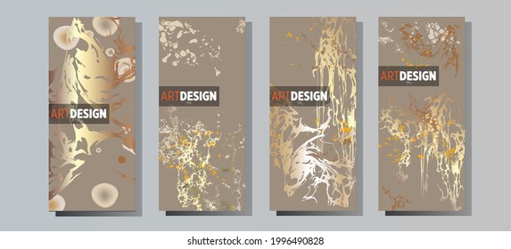 Liquid marble painting background design with gold glitter dust texture.