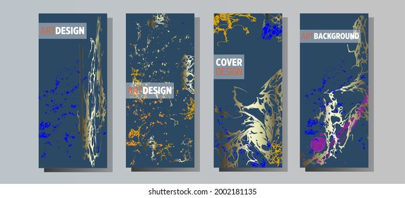 Liquid marble painting background design with gold glitter dust texture.