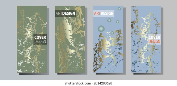 Liquid marble painting background design with gold glitter dust texture.
