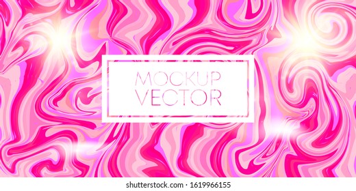 Liquid marble pink textures. Mockup pattern
