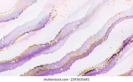 Flüssiger Marmor-Hintergrund mit goldenen Wellen und glänzender Textur.