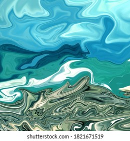 Liquid marble texture background blue ocean sea waves
natural
design
 interior painting
vector illustration