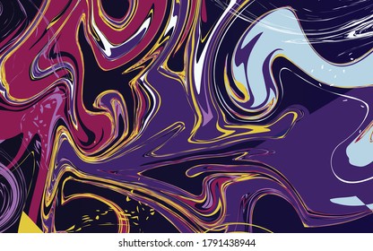 Liquid marble texture background with mix painting color. Elegant vector design illustration can use for covering wedding invitation, artwork, product packaging