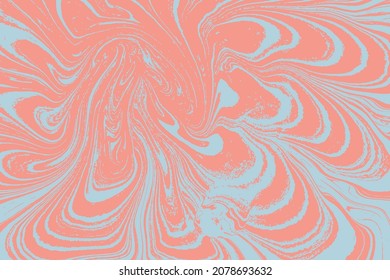 Liquid marble texture in color. Swirls and ripples of stone. Fluid art Ebru. Template for design covers, posters, business cards, presentation, invitation, flyers. Vector.