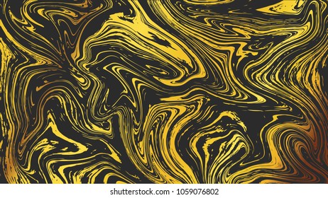 Liquid marble texture design, colorful marbling surface, black and gold, vibrant abstract paint design