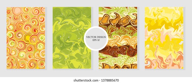 Liquid Marble Texture Design, Colorful Abstract Composition. Mixture of acrylic paints. Fluid art. Modern Artwork - Vector