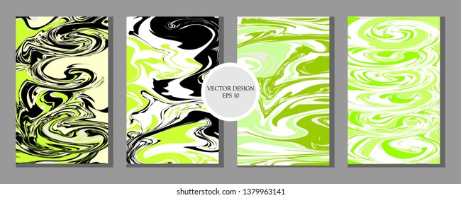 Liquid Marble Texture Design, Colorful Abstract Composition. Mixture of acrylic paints. Fluid art. Modern Artwork - Vector