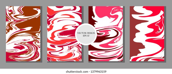 Liquid Marble Texture Design, Colorful Abstract Composition. Mixture of acrylic paints. Fluid art. Modern Artwork - Vector