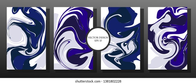 Liquid Marble Texture Design. Colorful Abstract Composition. Mixture of acrylic paints. Fluid art. Modern Artwork - Vector