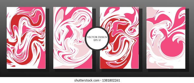 Liquid Marble Texture Design. Colorful Abstract Composition. Mixture of acrylic paints. Fluid art. Modern Artwork - Vector