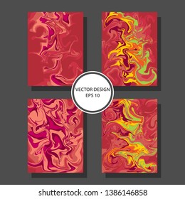 Liquid Marble Texture Design. Colorful Abstract Composition. Mixture of acrylic paints. Fluid art. Modern Artwork. Applicable for Design Cover, Presentation, Invitation, Flyer - Vector