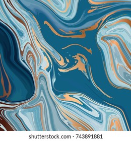 Liquid marble texture design, colorful marbling surface, golden lines, vibrant abstract paint design, vector illustration